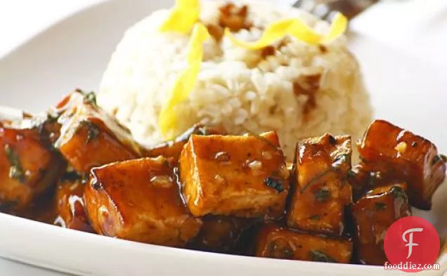 Orange-Flavored Fried Tofu with Water Chestnuts