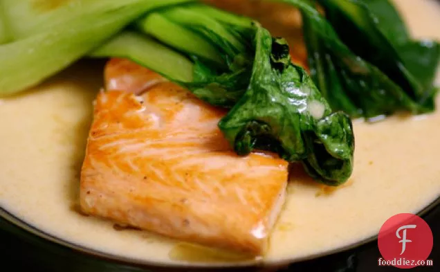 Salmon With Thai Red Curry And Bok Choy