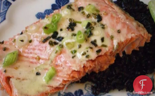 Salmon With Wasabi-creme Fraiche