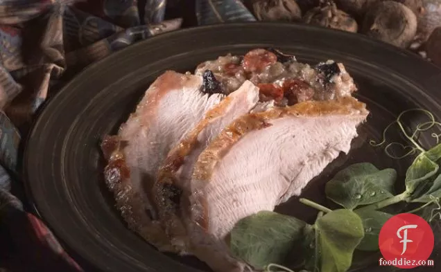 Chinese American Thanksgiving Turkey With Rice And Sausage Stuf