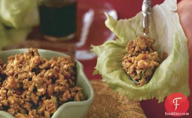 Crispy Ginger-and-Garlic Asian Turkey Lettuce Wraps