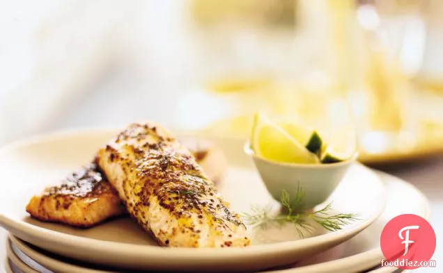 Grilled Salmon with Dilled Mustard Glaze