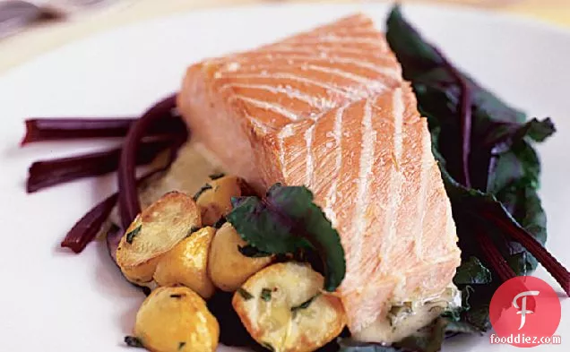 Salt-Baked Salmon with Prosecco Butter Sauce