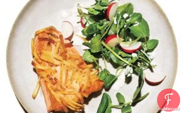 Potato-crusted Salmon With Watercress Salad Recipe