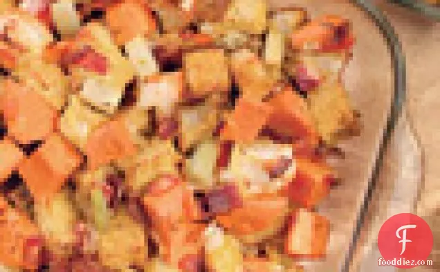 Sweet Potato Stuffing with Bacon and Thyme