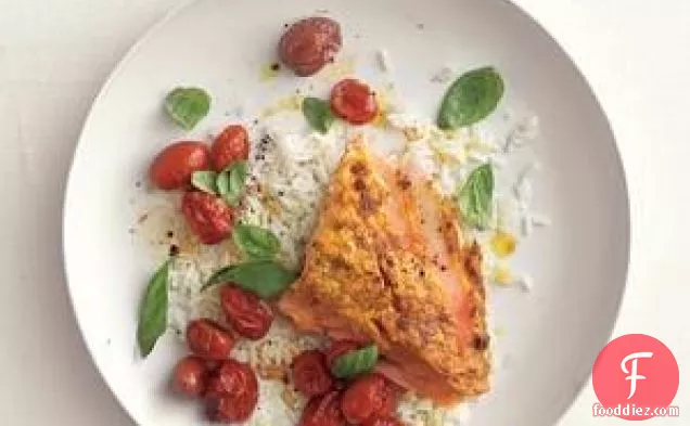 Roasted Curry Salmon With Tomatoes Recipe