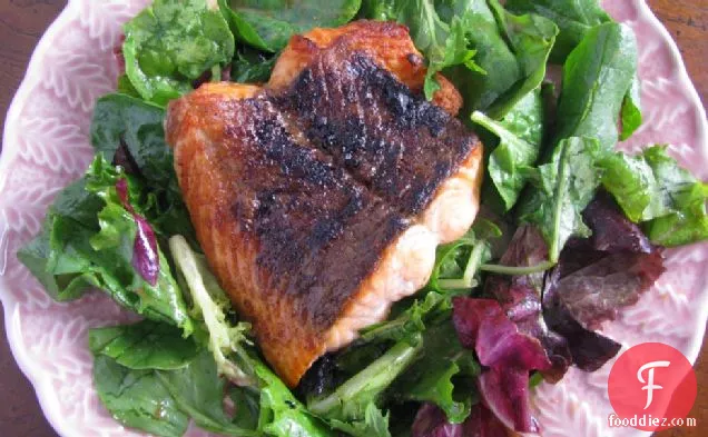 Maple-Glazed Salmon Salad with Warm Honey Vinaigrette