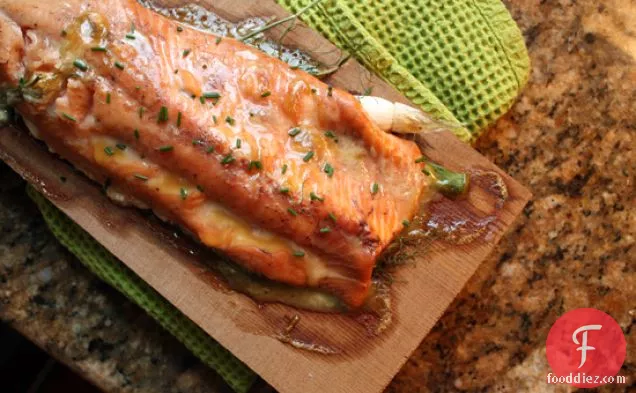Cedar Planked Salmon With Maple Mustard Glaze