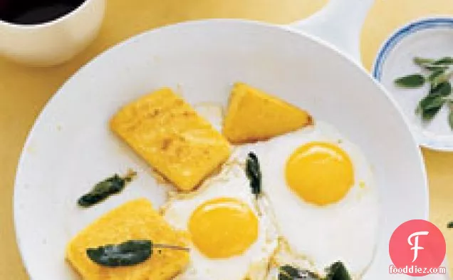 Fried Polenta, Eggs, And Sage
