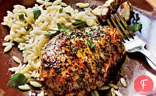 Herb-Crusted Chicken and Parsley Orzo