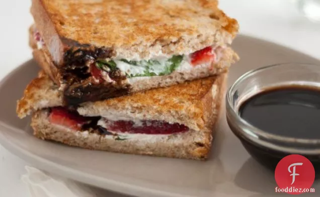 Strawberry, Basil And Goat Cheese Panini