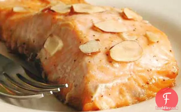 Salmon with Maple Syrup and Toasted Almonds
