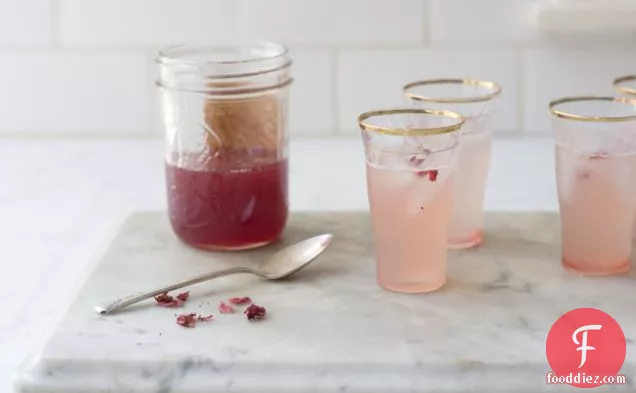 Rhubarb Rosewater Syrup