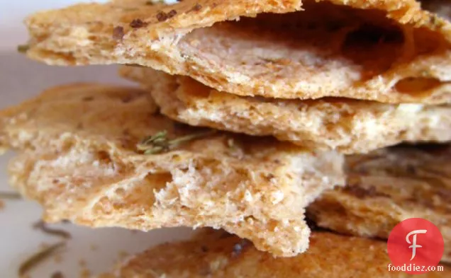 Flax-rosemary Flatbreads With Smoked Sea Salt