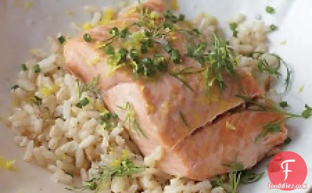 Steamed Salmon With Fresh Herbs And Lemon
