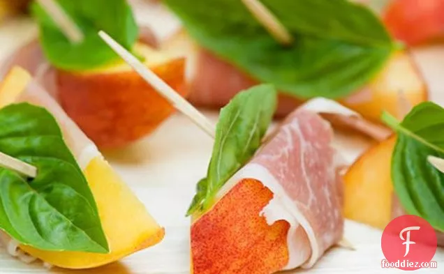 Spiced Peaches With Ham And Basil