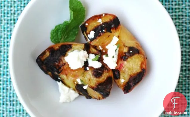 Grilled Peaches With Feta And Mint