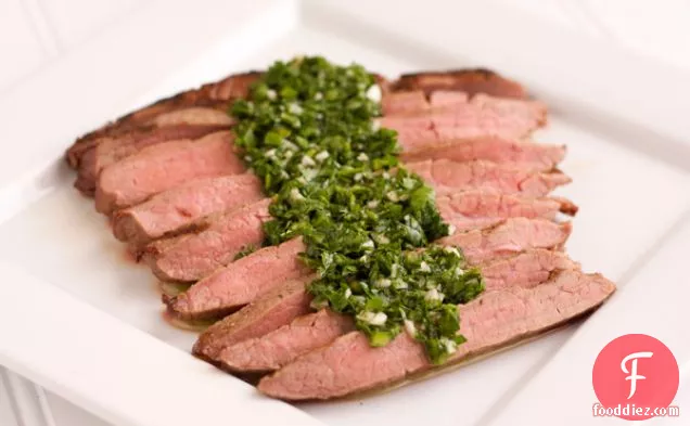 Grilled Flank Steak With Spicy Parsley Sauce