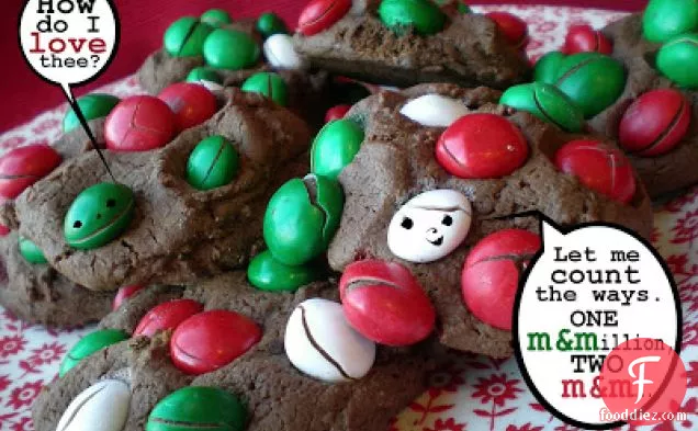 Mint M&m Ornamented Chocolate Cookies