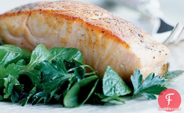 Crispy Salmon with Herb Salad