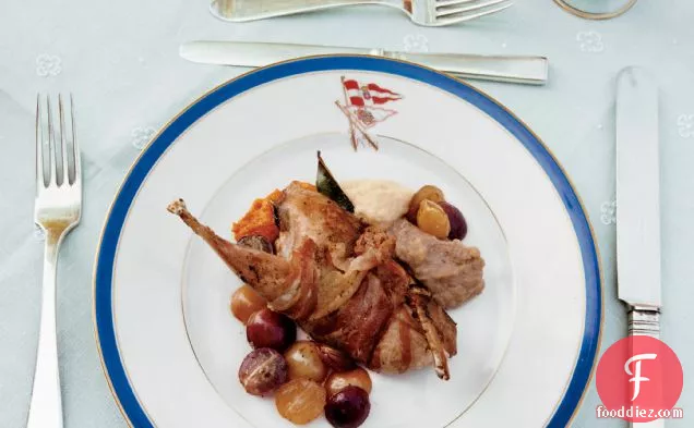 Roast Squab with Bacon and Grapes