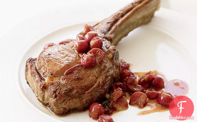 Roasted Veal Chops with Grapes