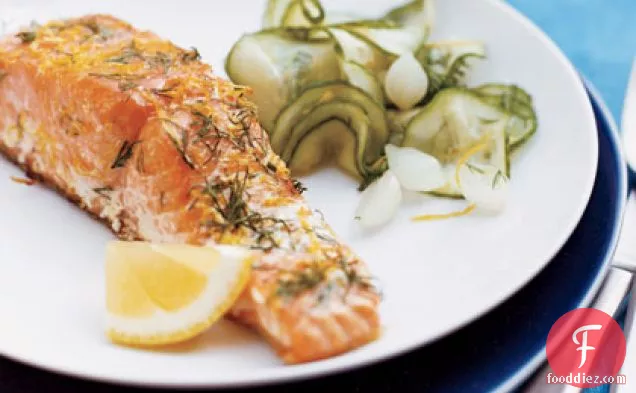 Grilled Lemon-Dill Salmon with Cucumber Salad