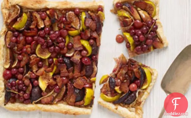 Fig, Grape, And Applewood Bacon Tart