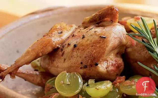 Quail with Grapes and Grappa