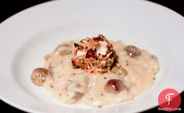 Roasted Grape Risotto With Hazelnuts And La Tur Cheese