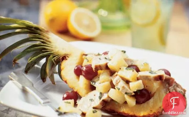 Chicken Salad in Pineapple Boats