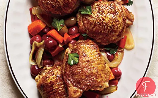 Roasted Moroccan-Spiced Grapes and Chicken