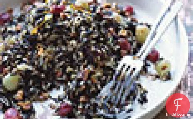 Wild Rice Dressing with Roasted Grapes and Walnuts