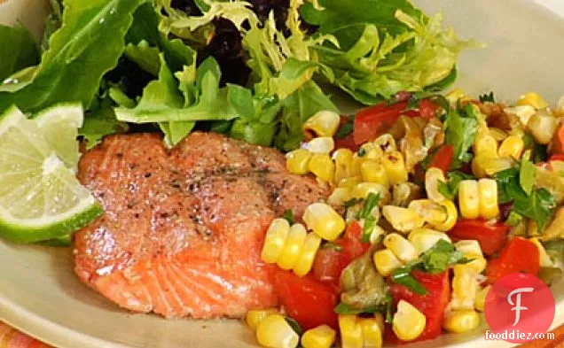Grilled Salmon with Roasted Corn Relish