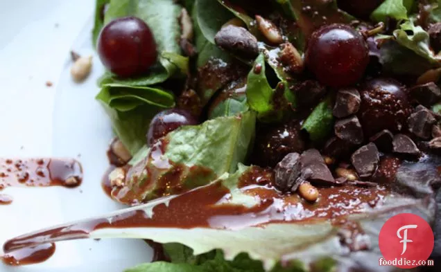 Spring Salad With Dark Chocolate Cardamom Dressing