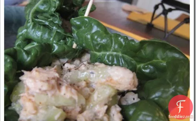 स्विस चार्ड + ककड़ी सामन लपेटें