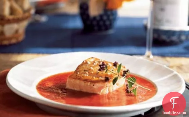 Broiled Salmon with Roasted Tomato Sauce