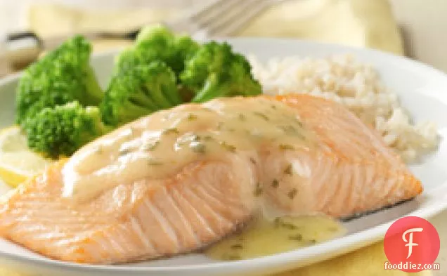 Baked Salmon With Lemon Sauce For Two