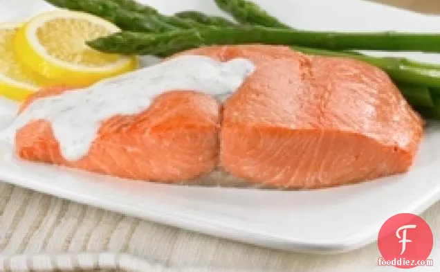Baked Salmon With Dill Cream For Two