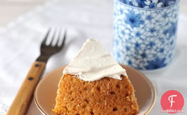 Apple Spice Cake With Whipped Cream Topping