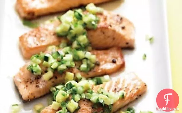 Salmon With Spicy Cucumber-pineapple Salsa