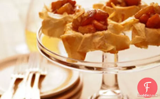 Caramelized Apples In Phyllo Tarts