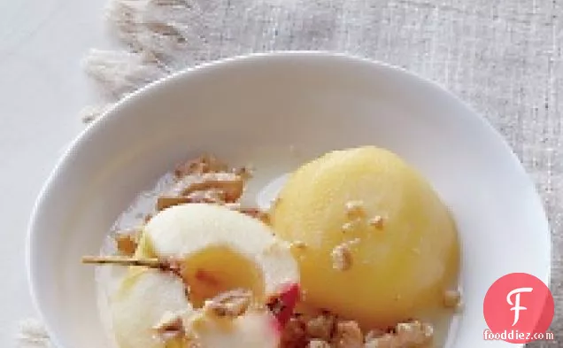 Cinnamon Poached Apples With Toasted Walnuts