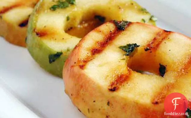 Marinated Grilled Apples with Mint