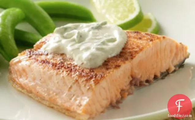 Salmon With Creamy Lime Sauce For Two