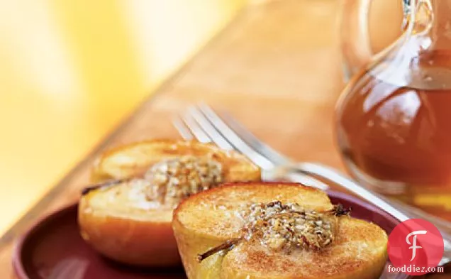 Almond-Stuffed Baked Apples with Caramel-Apple Sauce