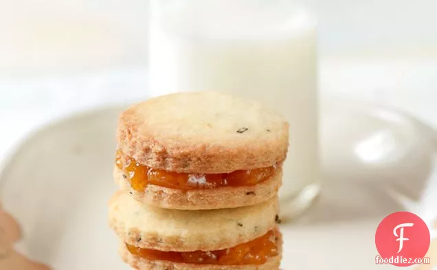 Rosemary Apricot Shortbread Cookies