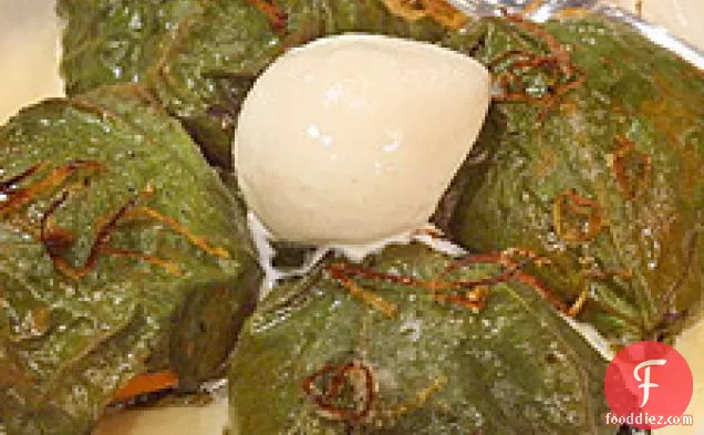 Apricots Baked In Fig Leaves