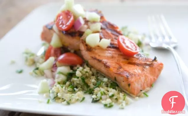 Citrus-Marinated Grilled Salmon with Tabbouleh Salad