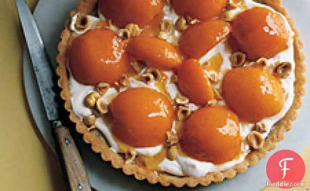 Hazelnut Frangipane Tart With Apricots And Softly Whipped Creme